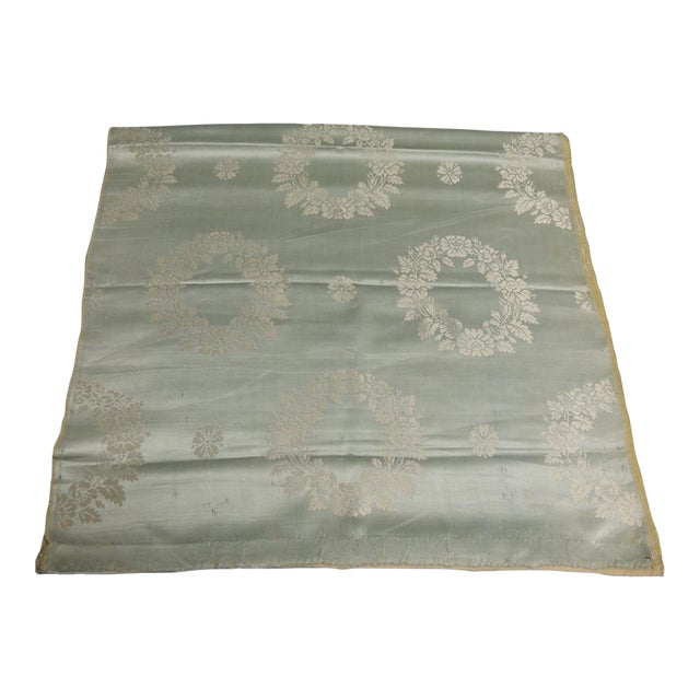 Antique Celadon Green Silk Woven Textile For Sale