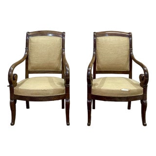 Set of Armchairs in Mahogany For Sale