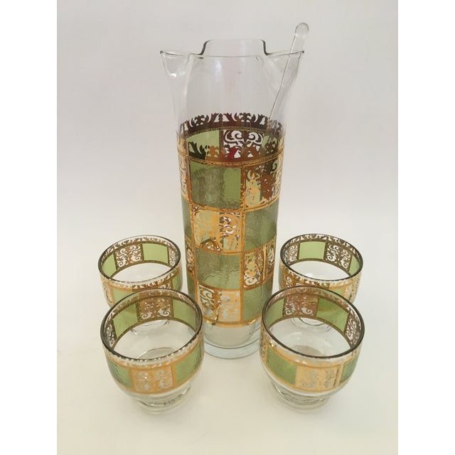 1960s Mid-Century Modern Culver Prado Martini Pitcher Set With Four Footed Glasses- 6 Pieces Very Retro! For Sale - Image 5 of 5