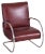Burgundy Tubular Armchair, 1930s For Sale