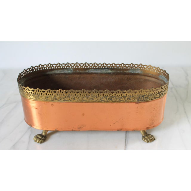 Early 20th Century Vintage Oval Copper and Brass Planter or Jardiniere For Sale - Image 5 of 9