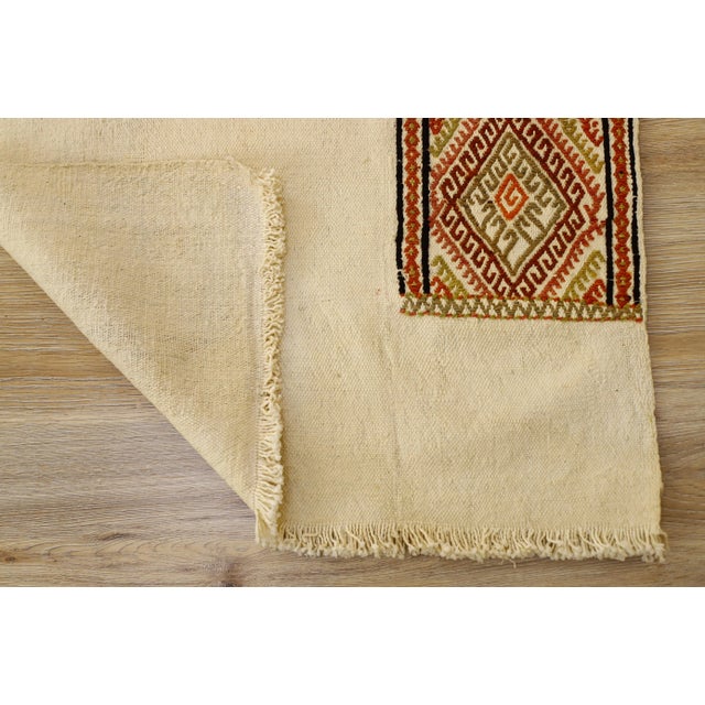 1970s Scandinavian Cream Ethnic Kilim Rug For Sale - Image 9 of 13