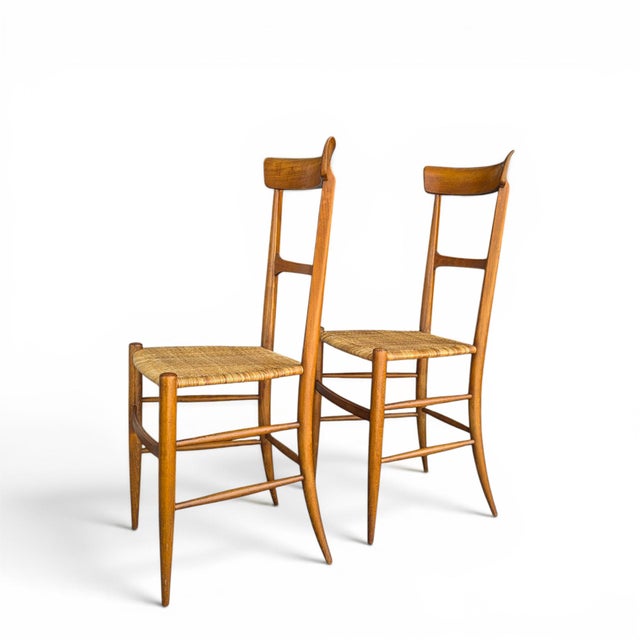 Pair of Italian Chiavari “Campanino” Chairs Attributed to Fratelli Podestà – Italy, 1950s For Sale - Image 4 of 12