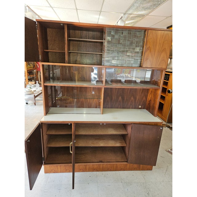 Vintage Mid-Century Japanese Teak Hutch | the Ultimate Home Bar For Sale - Image 15 of 18