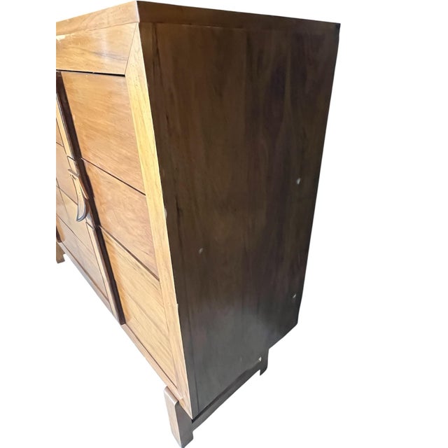 1970s 1970s Mid-Century Chest of Drawers With a Faux Buckle Front For Sale - Image 5 of 10