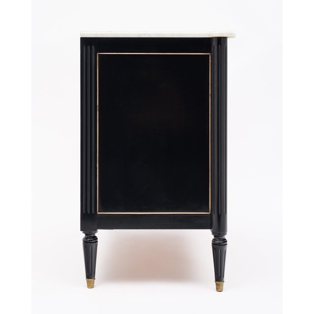 Wood French Petite Chest of Drawers With Marble Top For Sale - Image 7 of 9