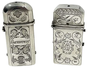 Dutch Silver Match Vestas, 19th Century, Set of 2