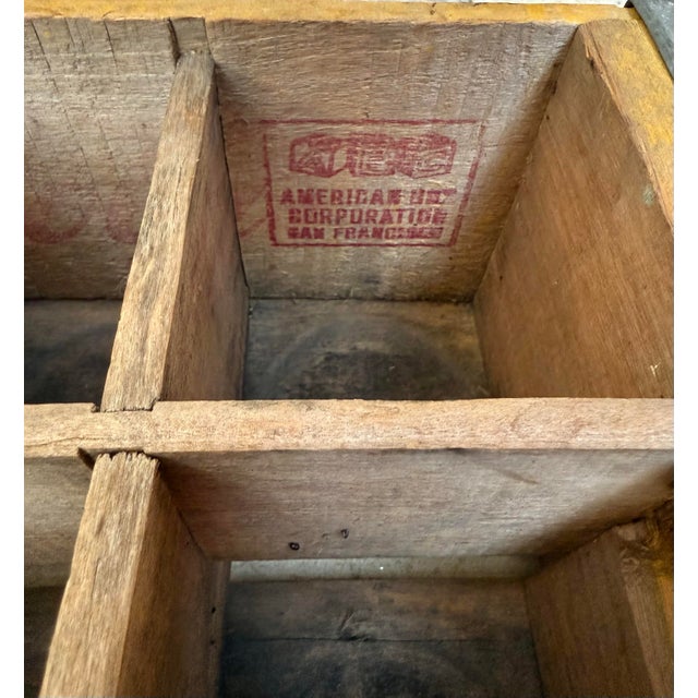 Yellow Vintage Wooden Coca-Cola Crate From Portland Oregon For Sale - Image 8 of 12