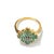 Bochic “Orient” Diamond & Emerald Vintage Cluster Ring Set in 18k & Silver Size 6.5 For Sale - Image 4 of 4