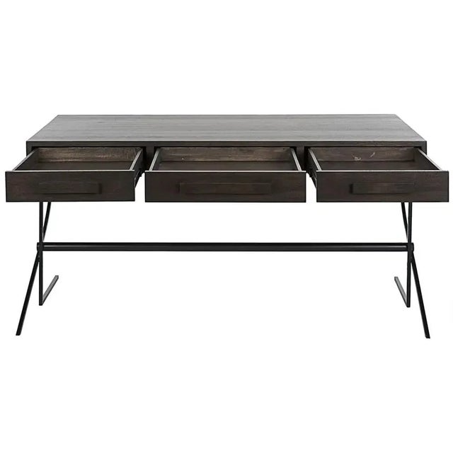 Noir NOIR Frank Desk, Ebony Walnut with Iron For Sale - Image 4 of 5