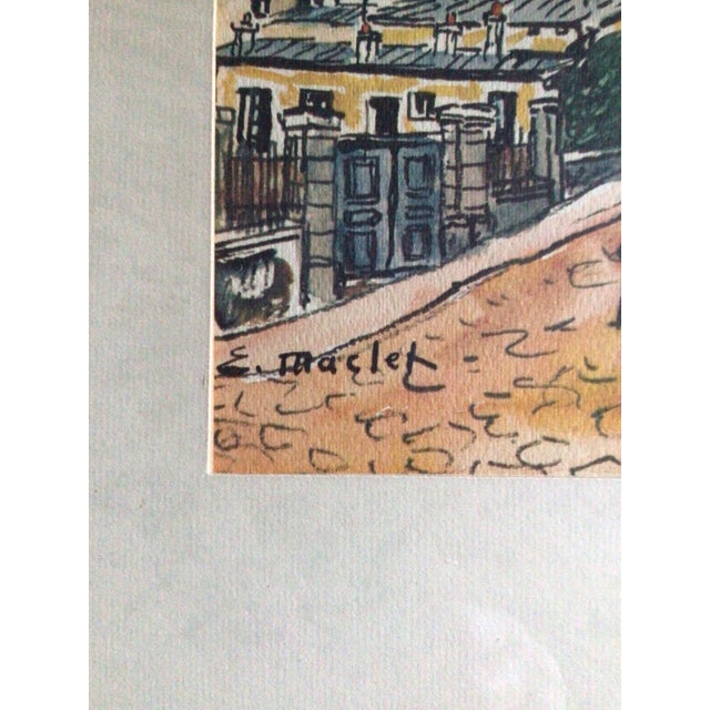 Printmaking Materials Vintage Framed Parisian Street Scenes Prints by French Post-Impressionist Painter Élisée Maclet - Set of 3 For Sale - Image 7 of 12