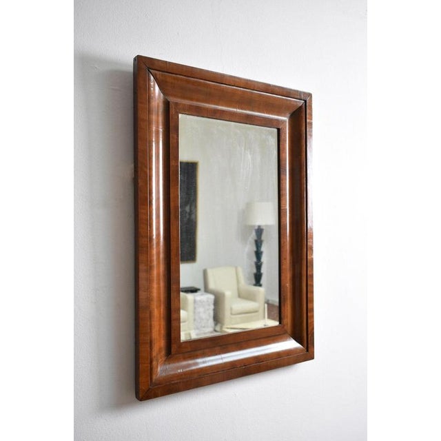 Mahogany rectangular mirror, 1940s. Height: 78 cm - 30.71 in Length: 55 cm - 21.65 in Width: 3 cm - 1.18 in