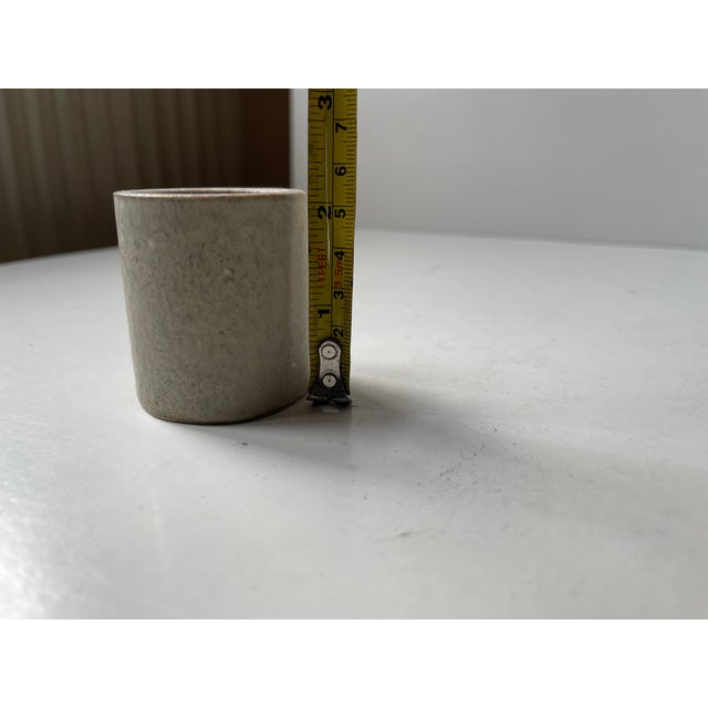 Cylindrical Stoneware Vase with Beige Glaze by Arne Bang, 1930s For Sale - Image 6 of 8