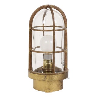 Industrial Brass Ship Cage Lamp, Rotterdam, 1950s For Sale