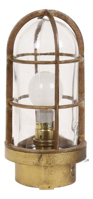 Industrial Brass Ship Cage Lamp, Rotterdam, 1950s