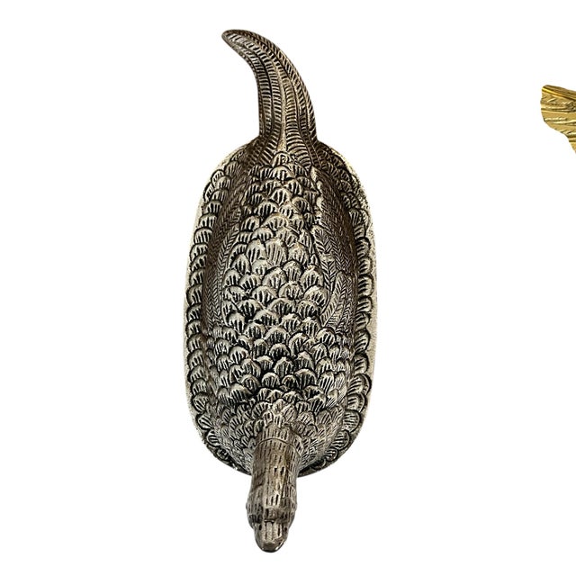 Godinger Godinger Pheasant Silverplate and Ceramic Butter Dish For Sale - Image 4 of 7