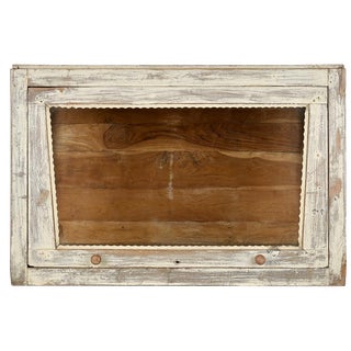 Display Cabinet in Solid Wood with White Patina For Sale