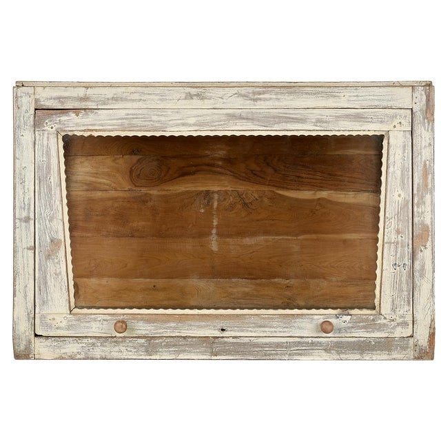 Display Cabinet in Solid Wood with White Patina For Sale