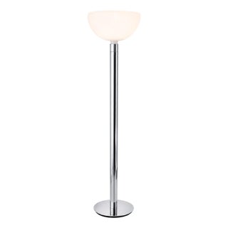 Nemo Am2c Opaline Glass and Polished Chrome Floor Lamp by Franco Albini For Sale