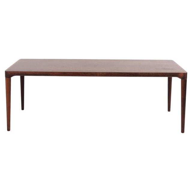 Danish Rectangular Rosewood Coffee Table with Round Tapered Legs, 1960s For Sale - Image 11 of 11