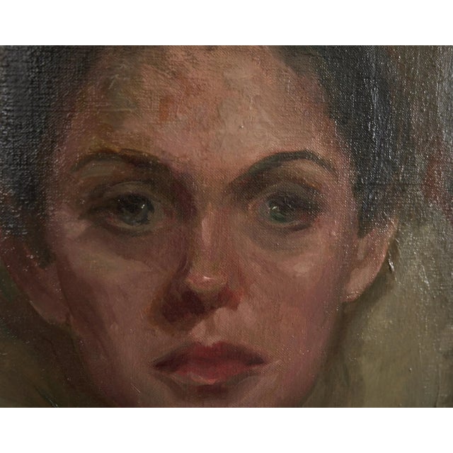 Mid-Century Modern Italian School Portrait of a Lady For Sale In Sacramento - Image 6 of 18