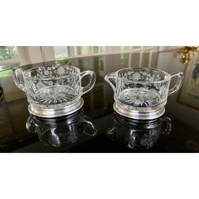 Mid 20th Century Vintage Duncan & Miller First Love Sugar and Creamer For Sale - Image 5 of 12