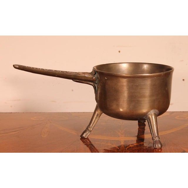 17th Century Tripod Apothecary skillet dated 1698 by Ward Rymens The skillet is in superb condition and has had a...