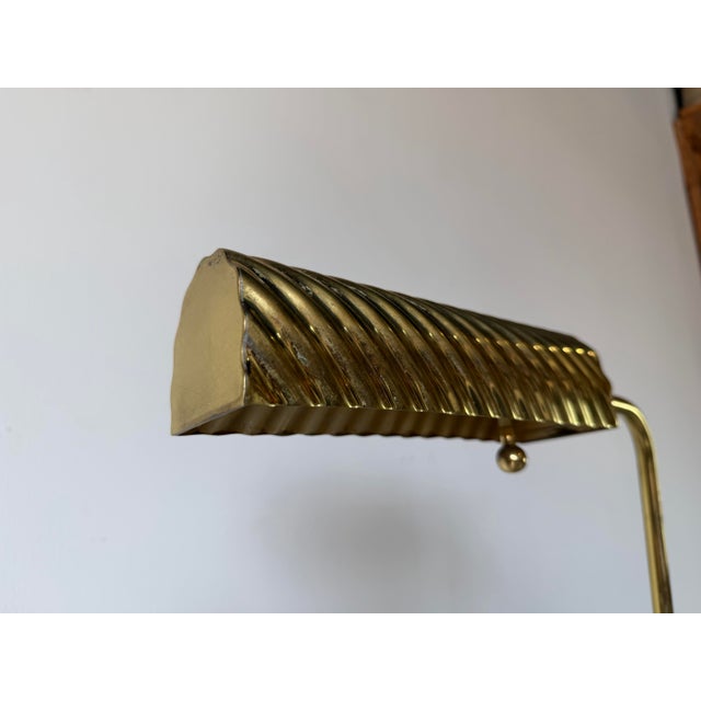 1970s 1970’s Mid-Century Modern Solid Brass Pharmacy Reading Floor Lamp For Sale - Image 5 of 10