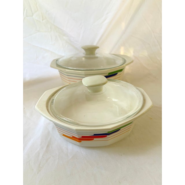 Contemporary 1980s Memphis Style Studio Nova Fire & Ice large & Sm Serving Bowls For Sale - Image 3 of 4