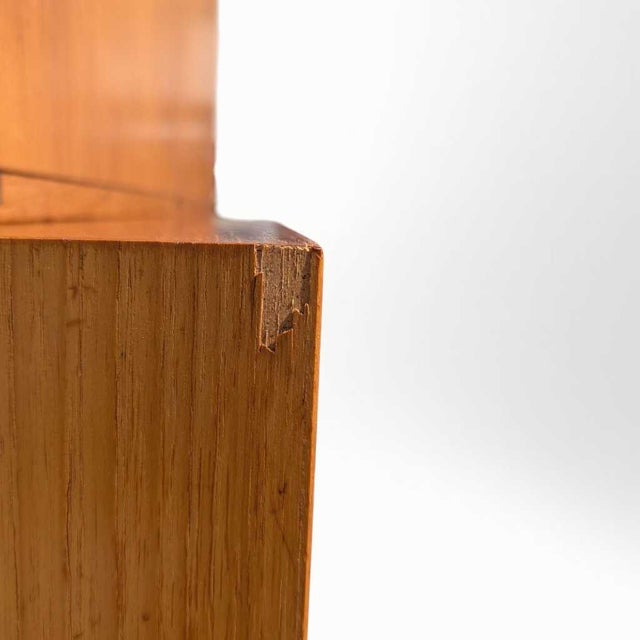 Mid-Century Teak Bookcase With Drop-Front Desk and Lighting, Mid-Century Modern For Sale - Image 9 of 18