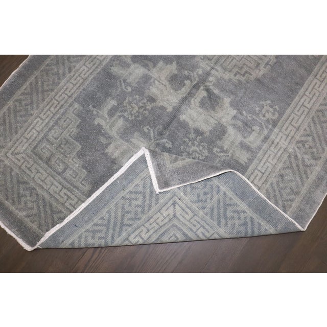 Early 20th Century Chinese Misty Blue Gray Rug rug no.j4550 For Sale - Image 5 of 6