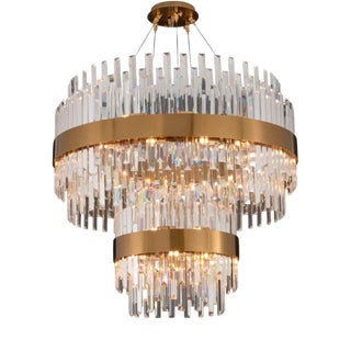 Collection Minerva Chandelier in Metal and Crystal by Jago For Sale