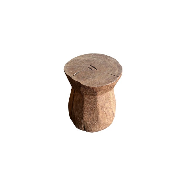 1970s 1970s Aged Javanese Teak Wood Side Table – Sculptural Organic Pedestal For Sale - Image 5 of 9