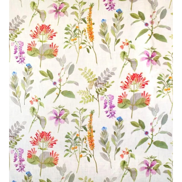 Traditional The House of Scalamandré Sissinghurst Fabric, Coral/Multi For Sale - Image 3 of 3