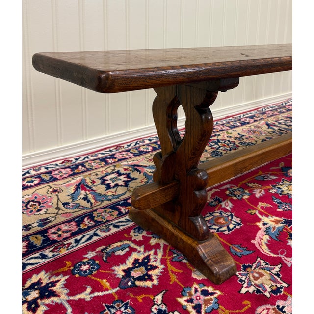 Wood Antique French Farmhouse Bench Banquette Seating Window Seat c.1920s-30 For Sale - Image 7 of 17