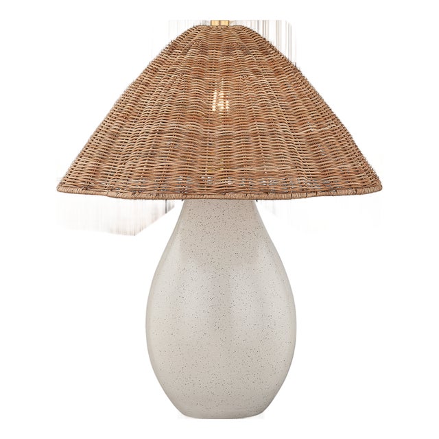 Mitzi Deanne 17.5 in. 1 Light Table Lamp in Aged Brass and Ceramic Creamy Oat Finish For Sale