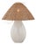 Mitzi Deanne 17.5 in. 1 Light Table Lamp in Aged Brass and Ceramic Creamy Oat Finish For Sale