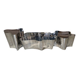 Three-Piece Biomorphic Polished Stainless Steel Coffee Table, Early 2000s For Sale