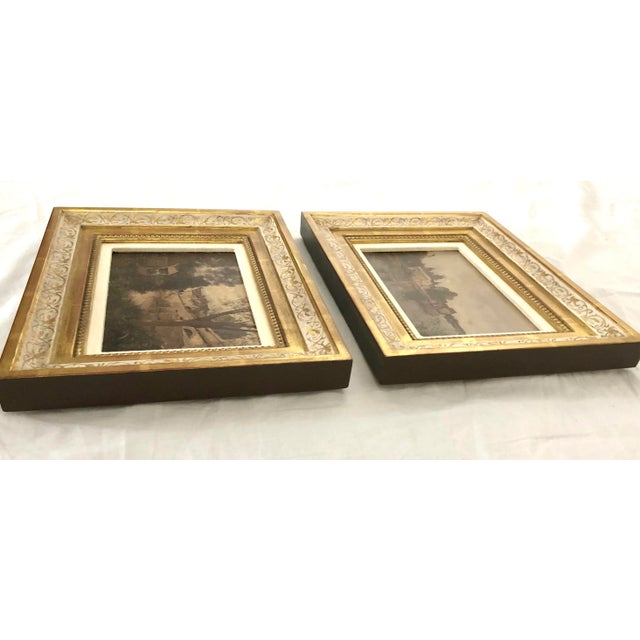 Tan Petite Pair of European Country Landscapes by French Artist Paul Emile Lecompte (1877-1950) For Sale - Image 8 of 9