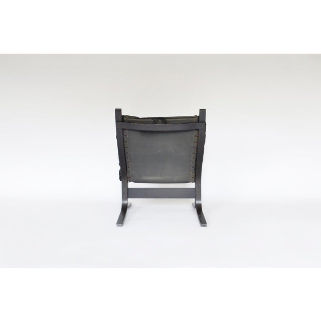 Ingmar Relling Vintage Siesta Low Back Lounge Chair Attributed to Ingmar Relling in Black Leather For Sale - Image 4 of 8