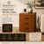 Luxury Handmade Leather Bedside Tables, Pair of Vintage Trunk Nightstands, Tan Leather 3 Drawer Bedside Cabinets With Brass Studs For Sale - Image 11 of 12