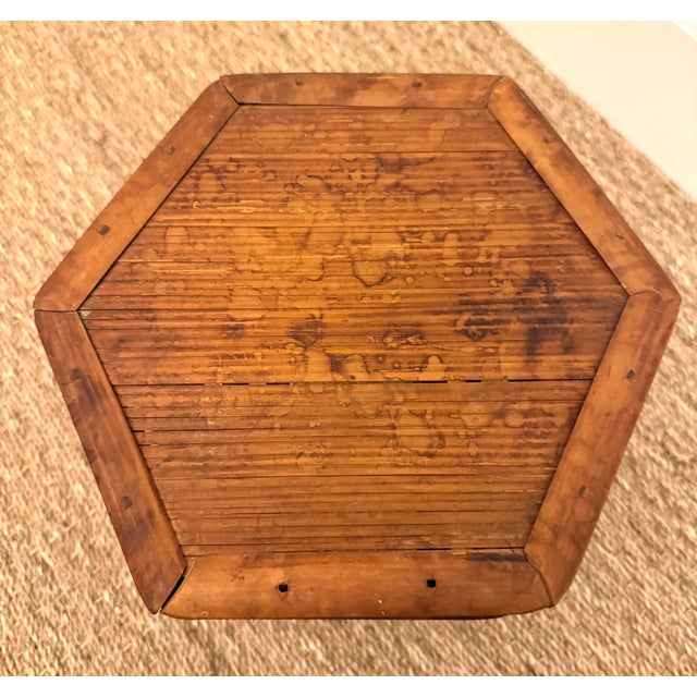 Vintage Tortoise Rattan Plant Stand For Sale - Image 9 of 9