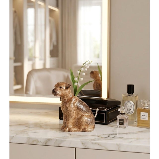 Vintage Italian Ceramic Border Terrier Bud Vase For Sale In West Palm - Image 6 of 9