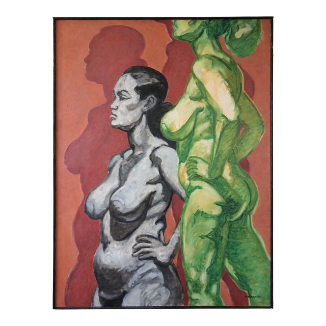 1999 Expressionist Figurative Fauvist Original Oil Painting by Anthony Ferrara, Framed For Sale