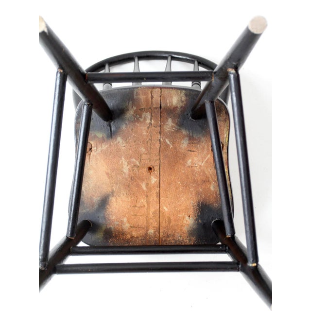 Vintage Black Painted Windsor Spindle Back Chair For Sale - Image 14 of 14