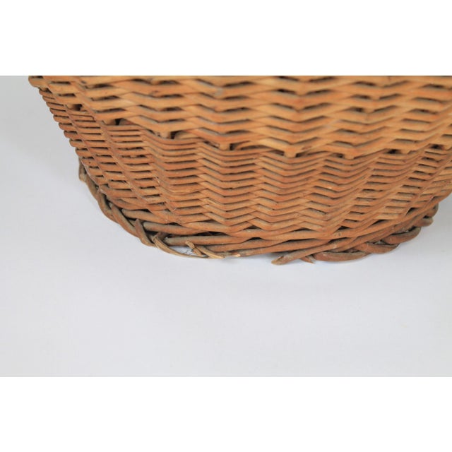 Vintage Woven Wicker Laundry Basket For Sale - Image 10 of 12