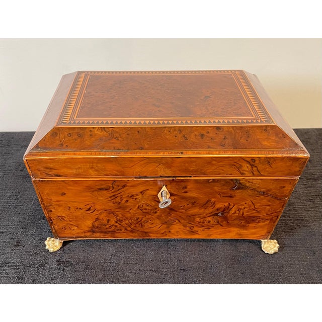 Wood English Birdseye Maple Sewing Box For Sale - Image 7 of 10