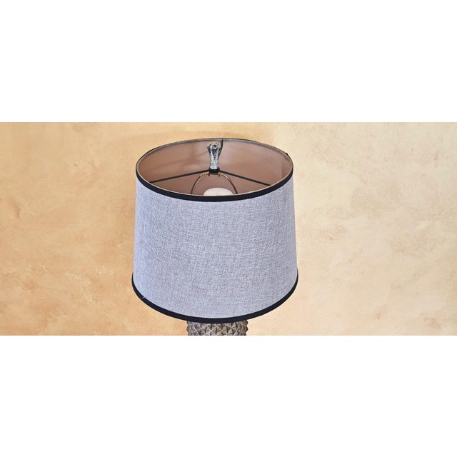 Hollywood Regency Hollywood Regency Pineapple Table Lamp With Custom Shade For Sale - Image 3 of 7