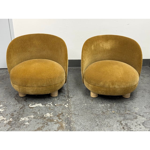 Mohair Brown Sugar Laight Chairs, Pair For Sale - Image 10 of 12