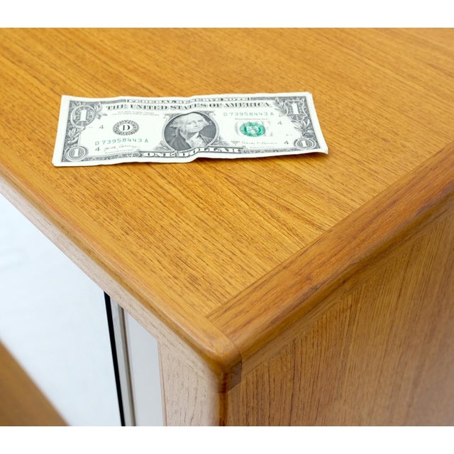 Danish Mid-Century Modern Teak Credenza Tambour Doors Hutch For Sale - Image 11 of 12